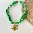 Green Floral Sun, Ballon Dog, Conch, Flower Scarf Necklace