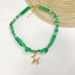 Green Floral Sun, Ballon Dog, Conch, Flower Scarf Necklace