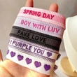 Fan-made BTS inspired Bracelets Saying FAKE LOVE | SPRING DAY | I PURPLE YOU | BOY WITH LUV
