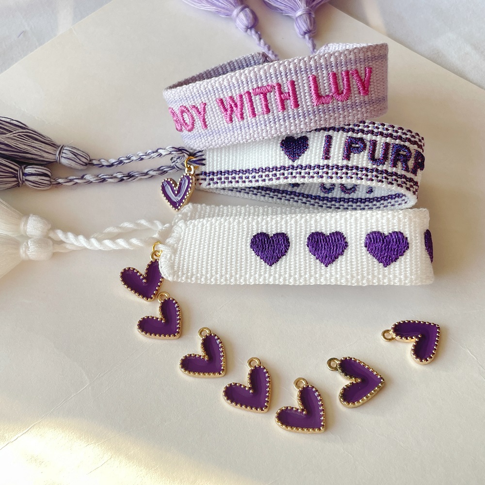 Fan-made BTS inspired Bracelets Saying FAKE LOVE | SPRING DAY | I PURPLE YOU | BOY WITH LUV