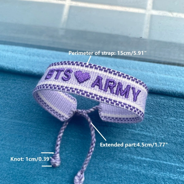 Fan-made BTS inspired Bracelets Saying BTS X ARMY