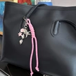  Ocean Vibes Braided Cord Bag Charm, Beach-Themed Keychain with Starfish, Shell & Sea Charms, Cute Purse Backpack Pendant
