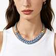 Handmade Textile Necklace for Women Rope Choker Necklace Adjustable Statement Jewelry Gift
