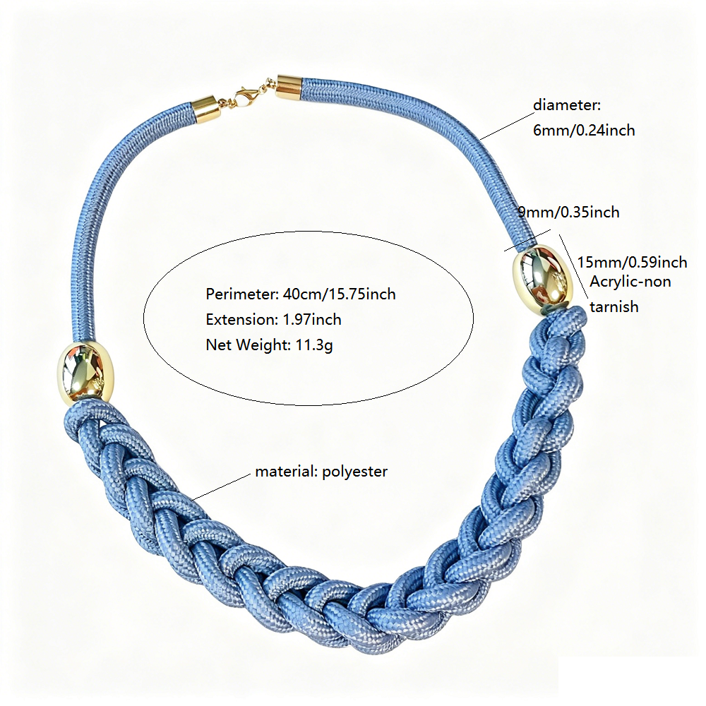 Handmade Textile Necklace for Women Rope Choker Necklace Adjustable Statement Jewelry Gift