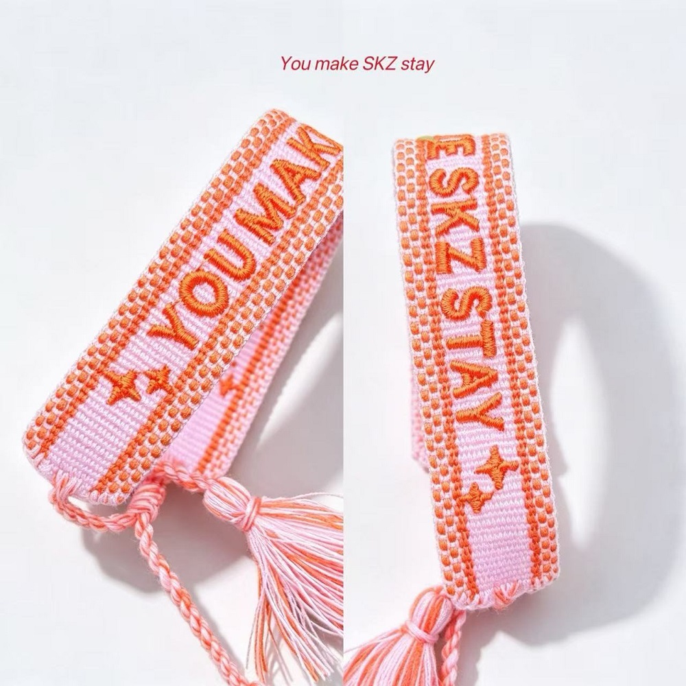 Fan-made STRAY KIDS inspired Adjustable Tassel Bracelets Saying SKZ, STAY, YOU MAKE STRAY KIDS STAY