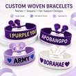 Custom Adjustable Bracelet with Embroidered Text Slogans for Concerts, Inspired By BTS x ARMY