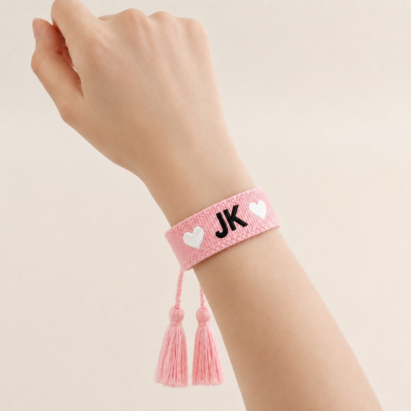 Custom Adjustable Bracelet with Embroidered Text, Slogans for Concerts, Inspired By BTS x ARMY