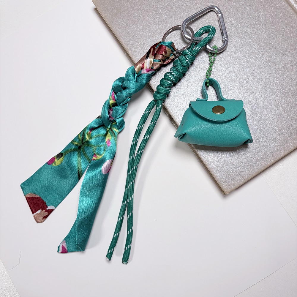 Printed Scarf and Mini Bag Pendant Keychain Creative Bag Charm Gifts for 2026 Autumn Winter