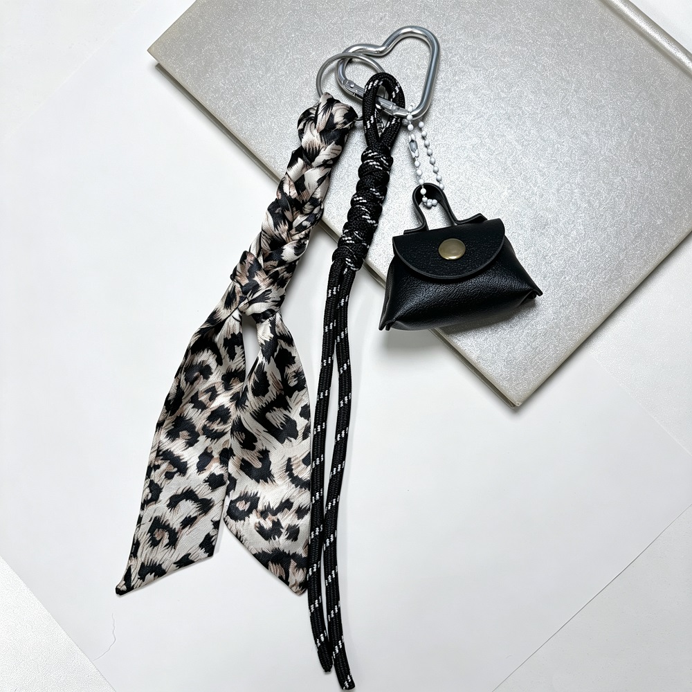 Printed Scarf and Mini Bag Pendant Keychain Creative Bag Charm Gifts for 2026 Autumn Winter