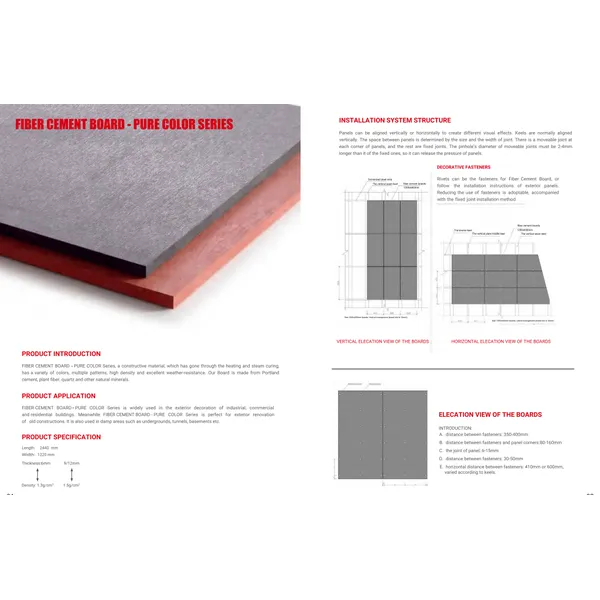 Fiber cement board Pure color series