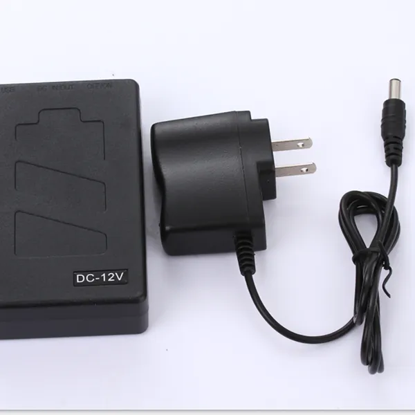 ABENIC Rechargeable DC 5V 4500mah /12V 3000mAh Lithium Ion Battery Pack for LED Strip and CCTV Camera, Portable Li-ion Battery Bank with Charger, Black with led Indicator … 