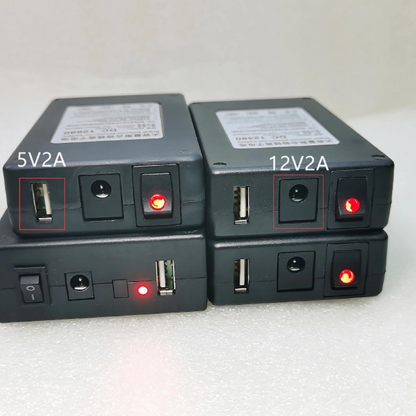 ABENIC Rechargeable DC 5V 4500mah /12V 3000mAh Lithium Ion Battery Pack for LED Strip and CCTV Camera, Portable Li-ion Battery Bank with Charger, Black with led Indicator … 