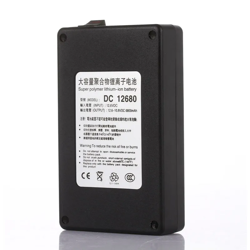 ABENIC Rechargeable DC 5V 7800mah /12V 6800mAh Lithium Ion Battery Pack for LED Strip and CCTV Camera, Portable Li-ion Battery Bank with Charger, Black with led Indicator 