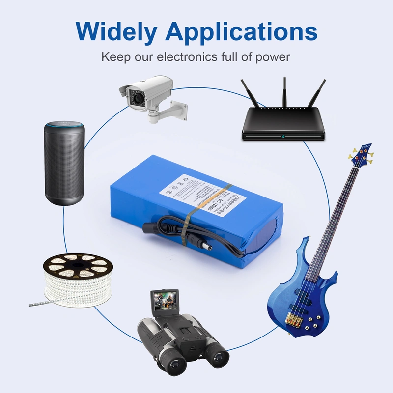  ABENIC DC12V Super Polymer Rechargeable 20000mAh Lithium ion Battery Pack 2A (24W),for Aviation Models Portable DVDs, MP3 Players and More,Power Bank with Charger(Blue)