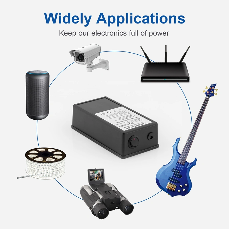  ABENIC DC12V Super Polymer Rechargeable 20000mAh Lithium ion Battery Pack 2A (24W),for Aviation Models Portable DVDs, MP3 Players and More,Power Bank with Charger(Blue)