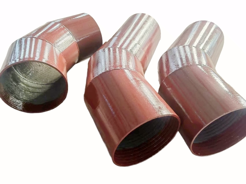  Wear-resistant steel pipes and elbows is lined insid
