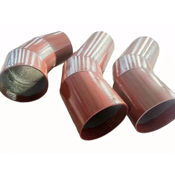  Wear-resistant steel pipes and elbows is lined insid