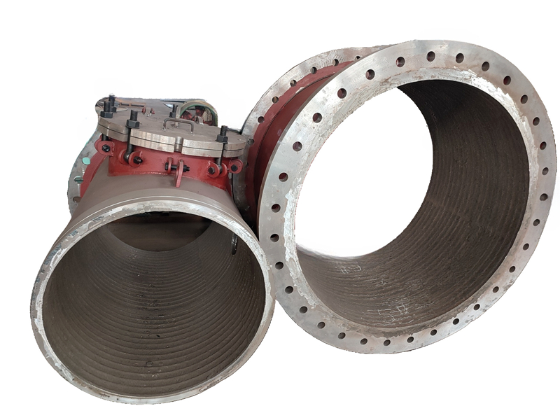  Wear-resistant steel pipes and elbows is lined insid