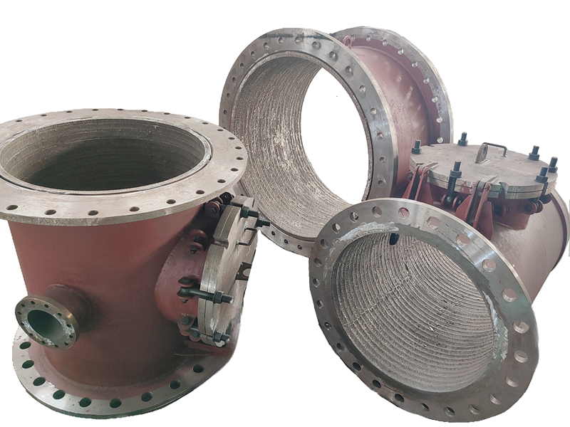  Wear-resistant steel pipes and elbows is lined insid