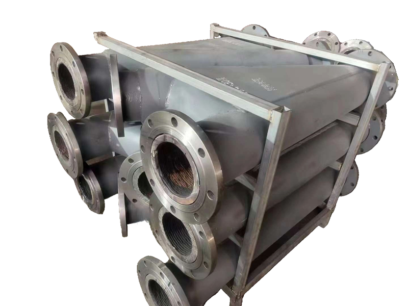  Wear-resistant steel pipes and elbows is lined insid