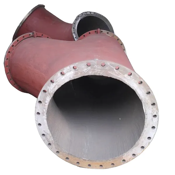  Wear-resistant steel pipes and elbows is lined insid