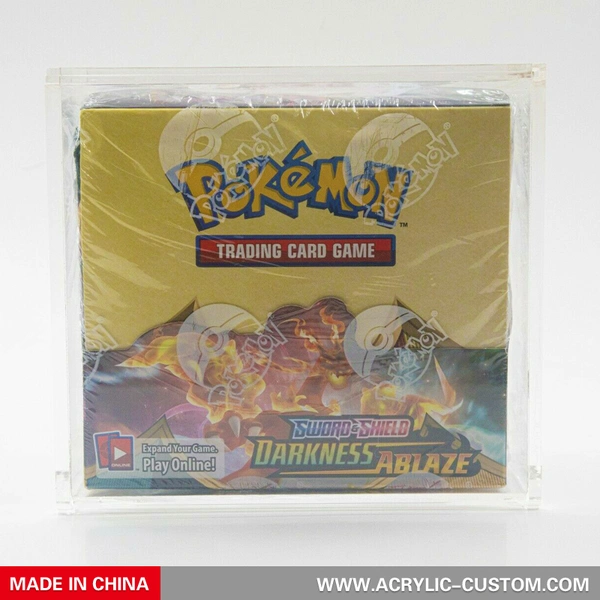 Pokemon Card Pack Booster Box Acrylic Display Box with Slide Top