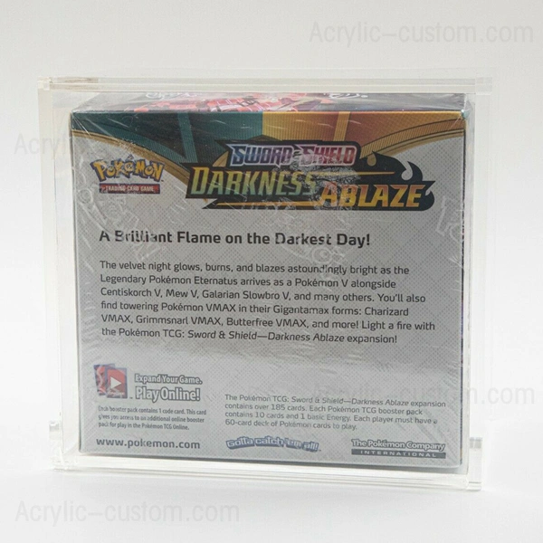 Pokemon Card Pack Booster Box Acrylic Display Box with Slide Top