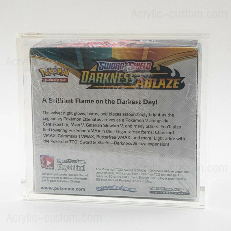 Pokemon Card Pack Booster Box Acrylic Display Box with Slide Top
