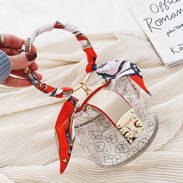 ラウンドアクリルイブニングバッグクラッチハンドバッグ-アクリルバッグカスタム 