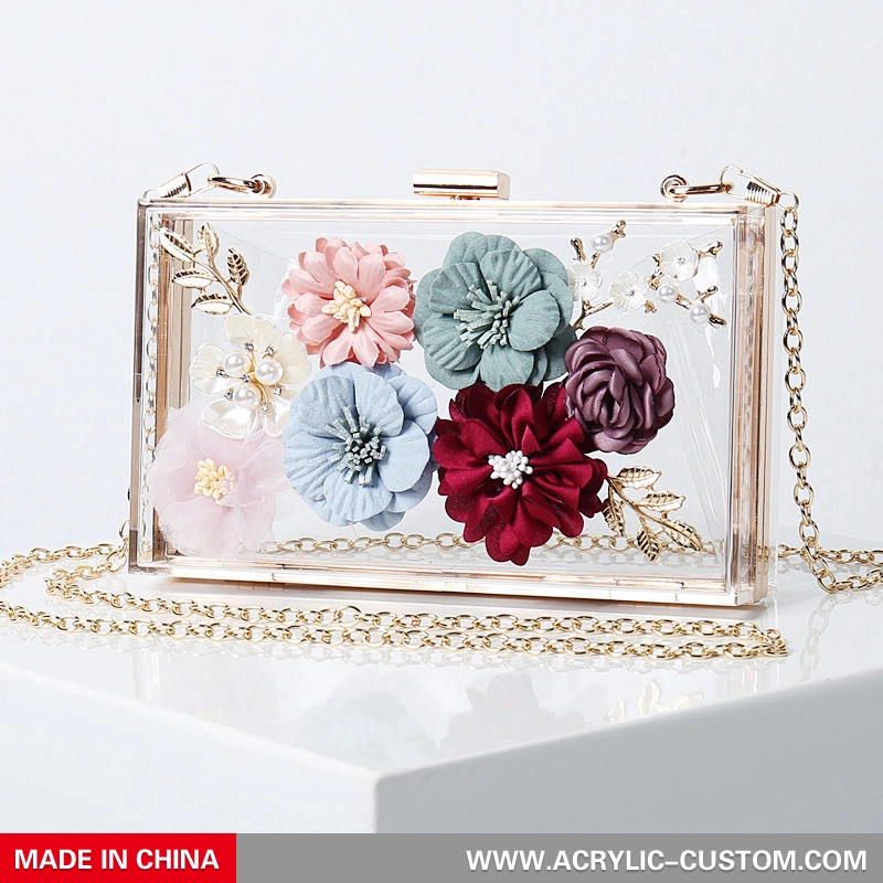 クリア女性イブニングバッグ-アクリルクリアクラッチバッグ 