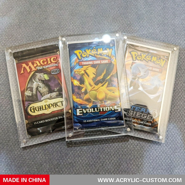 Clear Magnetic Acrylic Case - Pokemon Booster Pack Card Display Holder