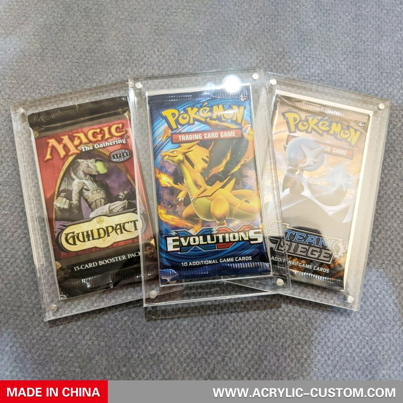 Clear Magnetic Acrylic Case - Pokemon Booster Pack Card Display Holder