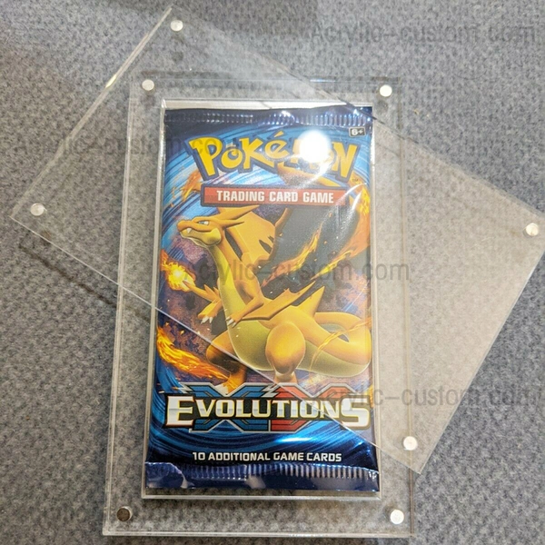 Clear Magnetic Acrylic Case - Pokemon Booster Pack Card Display Holder
