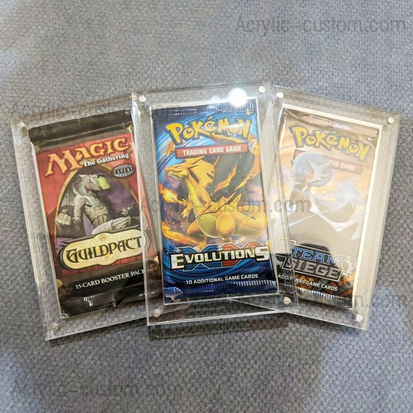 Clear Magnetic Acrylic Case - Pokemon Booster Pack Card Display Holder
