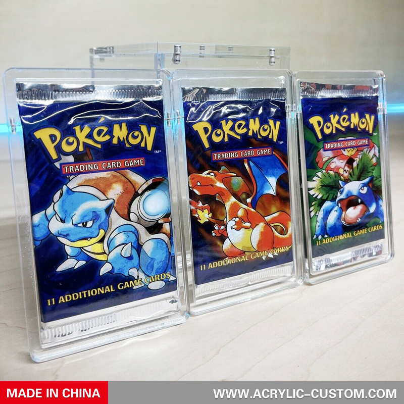 Pokemon Acrylic Booster Pack Card Display Case Box Magnetic