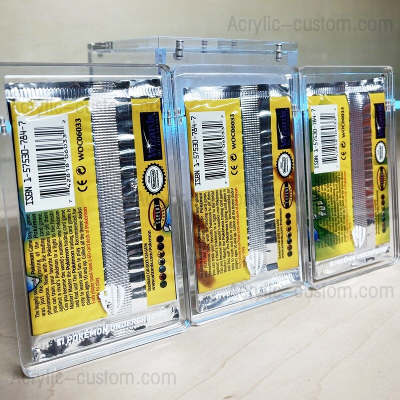 Pokemon Acrylic Booster Pack Card Display Case Box Magnetic