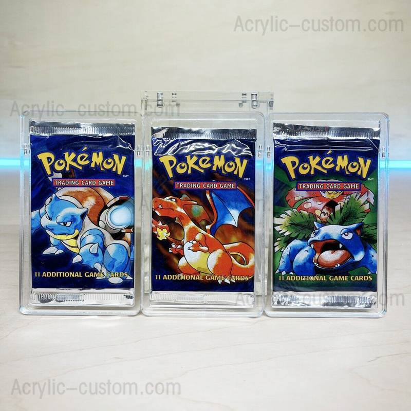 Pokemon Acrylic Booster Pack Card Display Case Box Magnetic