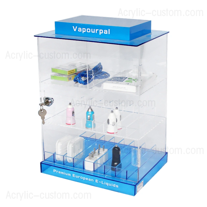 Lockable Liquid Electronic Display - Acrylic Vape Display
