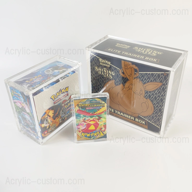 étui acrylique de boîte de carte à collectionner pokemon | boîte de charizard pokemon élite