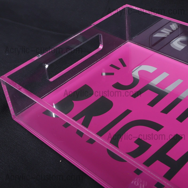 ルーサイトトレイ-ハンドル付きのサービングアクリルトレイ 