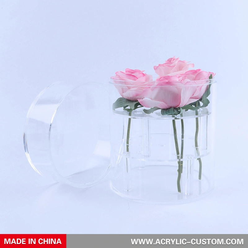 круглая акриловая коробка для роз - акриловая подарочная цветочная коробка