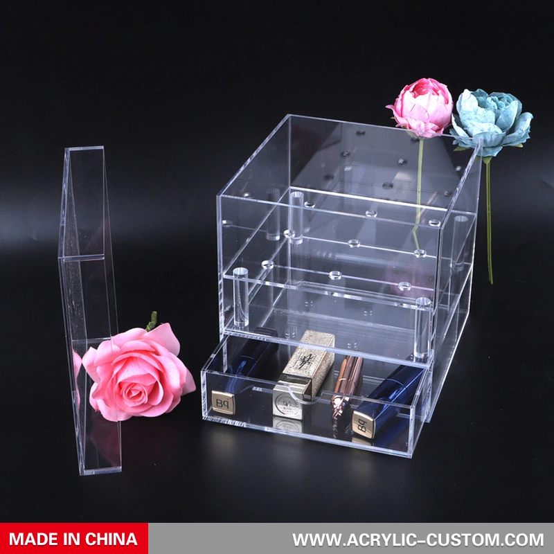 акриловая цветочная коробка с выдвижным ящиком, подарочная коробка - акрил-custom.com