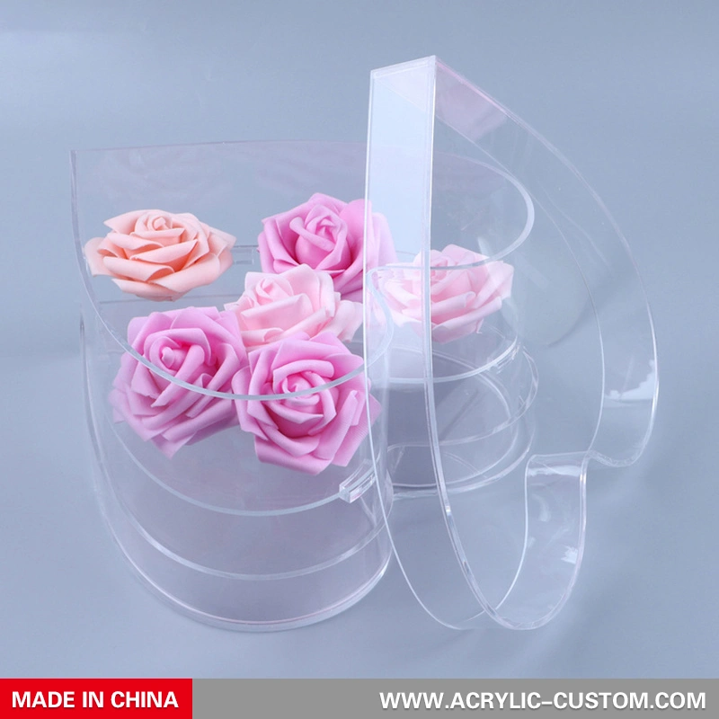 ハート型のアクリルフラワーボックス-アクリル-custom.com 