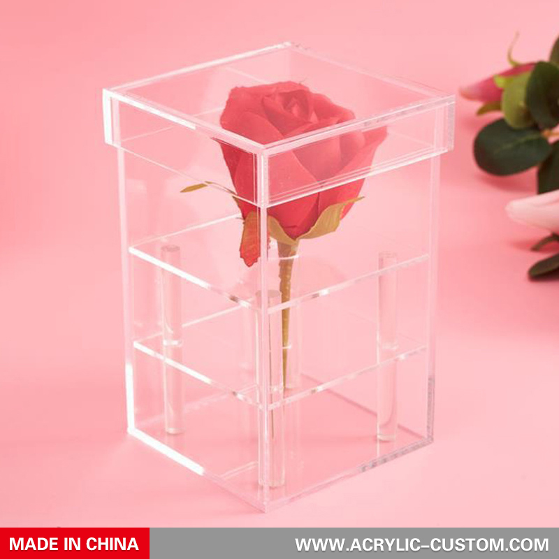 Clear Single Acrylic Rose Box for Preserved Flower | Acrylic Custom ...