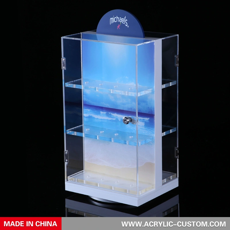 ロック付き3層アクリルディスプレイキャビネット-アクリル-custom.com 