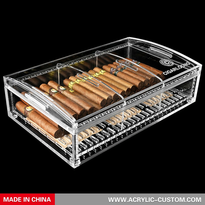 卸売大型アクリルヒュミドール、アクリルシガーボックスシガーキャビネット 