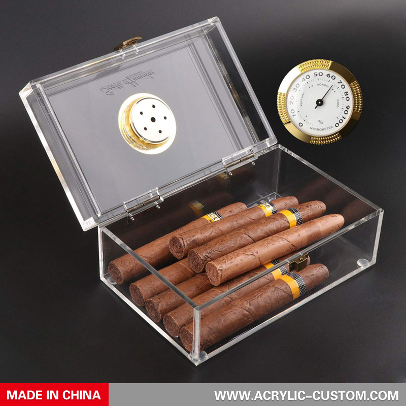 Wholesale Acrylic Humidors, Clear Cigar Boxes with Custom Logo