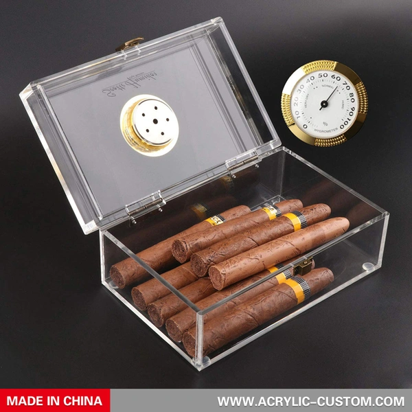 Cigar Humidor Box - Acrylic Humidor With Hygrometer