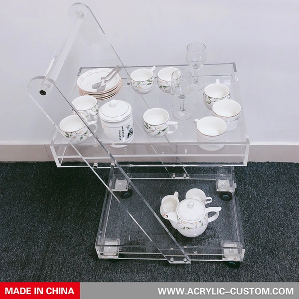 カスタム2層透明アクリルバーカート| アクリルカスタムメーカー