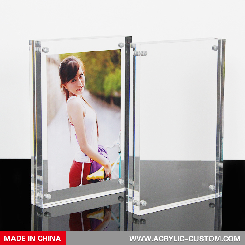 Cadre Photo Acrylique Magnétique 15x20 Cm - Double Face, Transparent - Pour Bureau, Cadeau